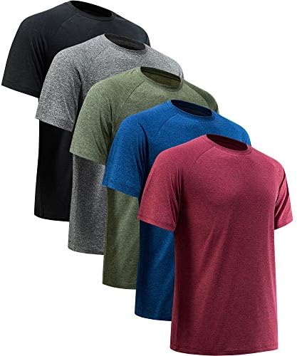 MCPORO Workout Shirts for Men Short Sleeve Quick Dry Athletic Gym Active T Shirt Moisture Wicking