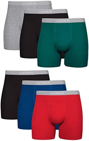 Hanes Men’s Boxer Briefs, Soft and Breathable Cotton Underwear with ComfortFlex Waistband, Multipack