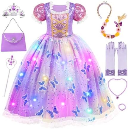 Meland Princess Dresses for Girls – Light Up Princess Costume for Little Girls, Halloween Costumes for Girls Toddler Age 3-10