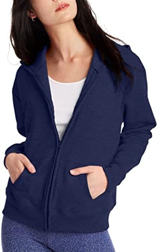 Hanes Women’s Hoodie, Ecosmart Fleece Full-zip Hoodie, Zip-up Hooded Sweatshirt