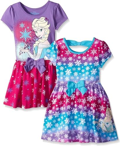 Disney Little Girls’ 2 Pack Elsa Frozen Dresses