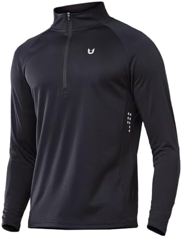 NORTHYARD Men’s Running Shirt Long Sleeve Quarter Zip Pullover Moisture Wicking Quick Dry Athletic Workout Shirts