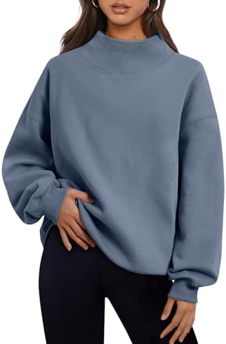 Trendy Queen Womens Oversized Sweatshirts Turtleneck Pullover Long Sleeve Hoodies Tops Fall Fashion Outfits 2024 Clothes