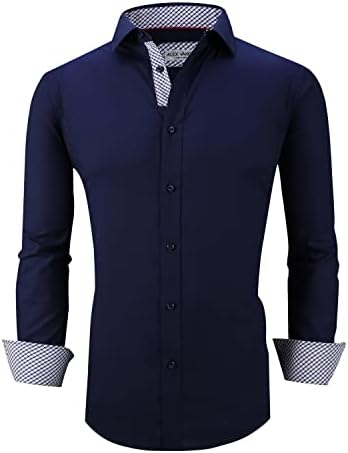 Alex Vando Mens Dress Shirts Regular Fit Long Sleeve Stretch Business Dress Shirts for Men