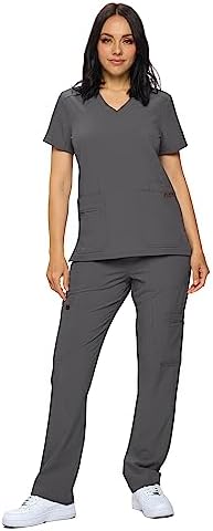 Monarch Uniforms Scrub Sets in Regular and Petite Stretchy Scrubs for Women Set of Scrub Top and Scrub pants