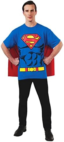 Rubie’s Costume Co Men’s Dc Comics Superman T-Shirt With Cape