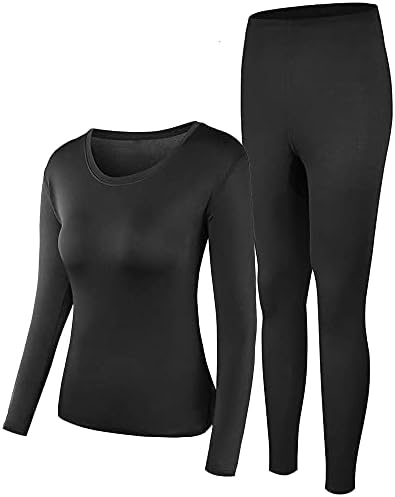 PISIQI Thermal Underwear Women Ultra-Soft Long Johns Set Base Layer Skiing Winter Warm Top & Bottom