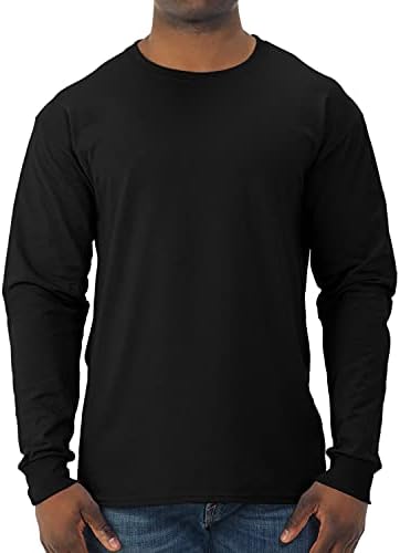 Jerzees Men’s Dri-Power Cotton Blend Long Sleeve Tees, Moisture Wicking, Odor Protection, UPF 30+, Sizes S-3x