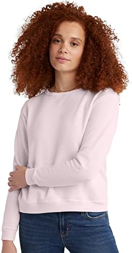 Hanes Women’s Ecosmart V-Notch Crewneck Sweatshirt, Fleece Pullover Sweatshirt For Women