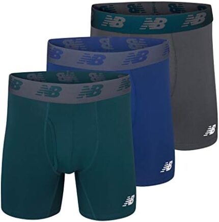 New Balance Men’s 6″ Premium Performance Boxer Brief with Fly Front (3 Pack)