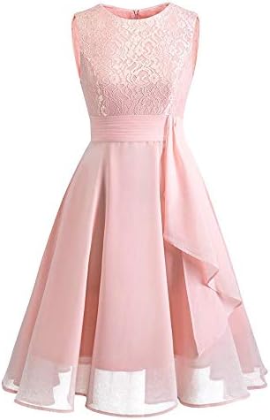 Women’s Bridesmaid Dress 2023 Short Prom Dress Ruffle Wedding Guest Cocktail Dress Lace Chiffon Patchwork A-Line Dress