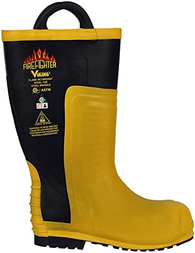 Viking Footwear Men’s Firefighter Chainsaw Boot,Yellow/Black,10 M US