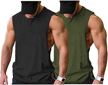 COOFANDY Men Workout Tank Top Gym Bodybuilding Sleeveless Muscle T Shirts Cut Off Shirts