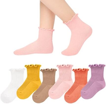 Witwot Baby Girls Boys Ruffles Ankle Socks Toddler Cotton Dress Sock 6M – 7Y