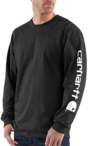 Carhartt Men’s Loose Fit Heavyweight Long-Sleeve Logo Sleeve Graphic T-Shirt