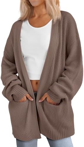 LILLUSORY Womens Oversized Cardigans Soft Knit Cardigan Sweater with Pockets