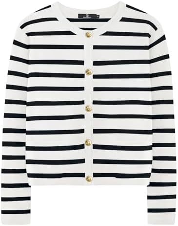 LILLUSORY Women’s Striped Cardigan Sweaters Fall Outfits Clothes Fashion Trendy Long Sleeve Tops Casual Knit Lady Jackets