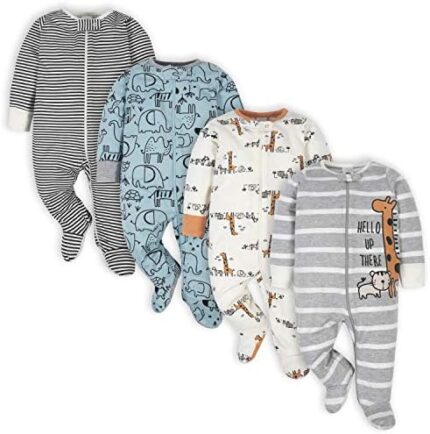 Gerber Baby Boys 4 Pack Sleep ‘N Play Footie