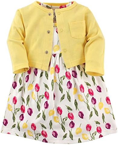 Luvable Friends baby-girls Dress and Cardigan