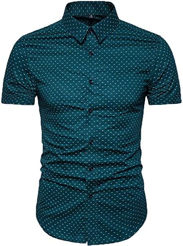 MUSE FATH Men’s Printed Dress Shirt-Cotton Casual Short Sleeve Regular Fit Shirt