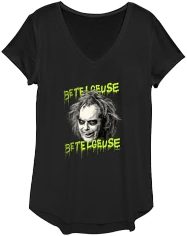 Fifth Sun Women’s Beetlejuice Beetlejuice Monochrome Face T-Shirt