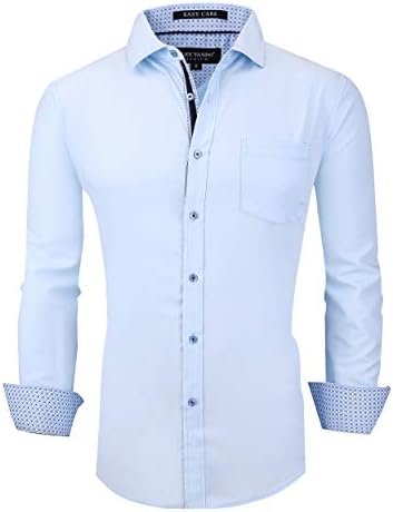 Alex Vando Mens Dress Shirts Wrinkle Free Regular Fit Stretch Rayon Bamboo Button Down Shirt