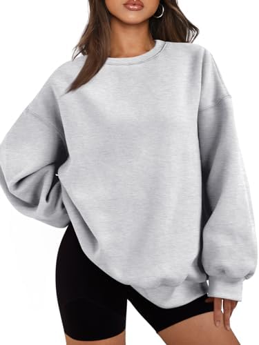 EFAN Womens Oversized Sweatshirts Hoodies Fleece Crewneck Sweaters Casual Tops Comfy Fall Fashion Outfits Winter Clothes 2024