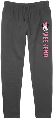 Junior’s Minnie Mouse Weekend Pink Bow Jogger Sweatpants