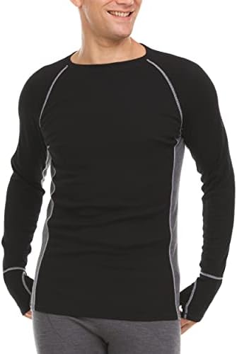 Men’s Midweight Base Layer Long Sleeve Shirt – 85% Merino Wool – Moisture Wicking Crew