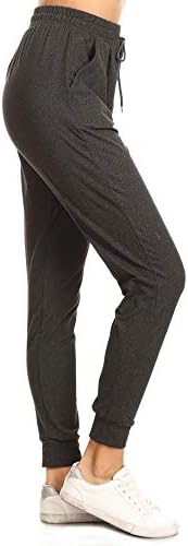 Leggings Depot Women’s Relaxed-fit Jogger Track Cuff Sweatpants with Pockets for Yoga, Workout