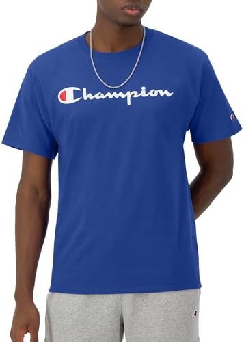 Champion Men’s T-Shirt, Classic Graphic T-Shirt, Soft and Comfortable T-Shirts for Men, Script Logo (Reg. or Big & Tall)