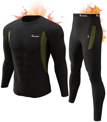 romision Thermal Underwear for Men Long Johns Fleece Lined Hunting Gear Bottom Top Set Base Layer for Cold Weather XS-4XL