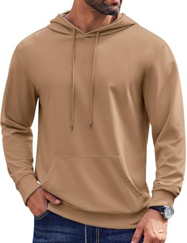 COOFANDY Mens Hoodies Pullover Long Sleeve Casual Fashion Sweatshirts Drawstring Gym Hooded Shirt with Kanga Pocket