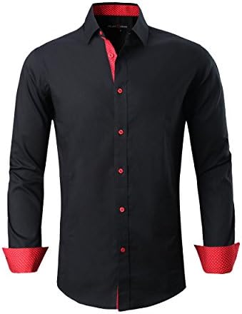 Alex Vando Mens Dress Shirts Regular Fit Long Sleeve Stretch Business Dress Shirts for Men