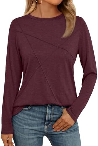 AUTOMET Long Sleeve Shirts for Women Basic Business Casual Tops Work Clothes 2024 Fall Fashion Outfits