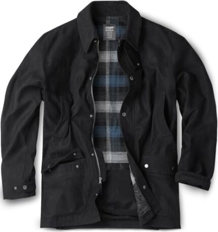 CQR Men’s Flannel Lined Shirt Jackets, Long Sleeved Rugged Plaid Cotton Brushed Suede Shirt Jacket