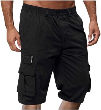 Cargo Shorts for Men Casual Ripstop Lightweight Mens Cargo Shorts with Multi Pockets Classic Fit Cargo Shorts