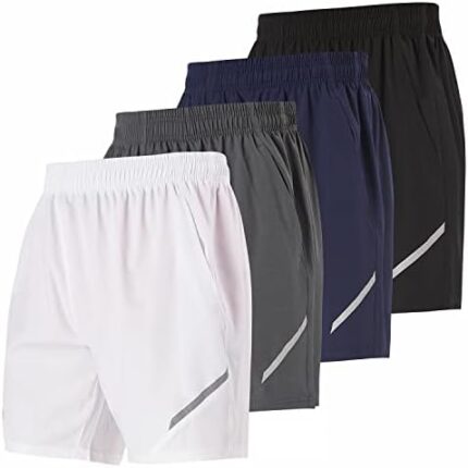 Ultra Performance Mens Workout Gym Shorts Men Casual 4 Pack Men’s Athletic Running Shorts for Men 7 Inch Inseam