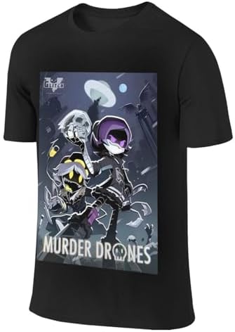 Murder Drones T-Shirt Cartoon Novelty Short Sleeve Cotton Tees Shirts Top for Men