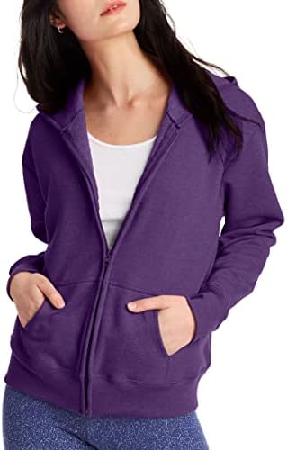 Hanes Women’s Hoodie, Ecosmart Fleece Full-zip Hoodie, Zip-up Hooded Sweatshirt