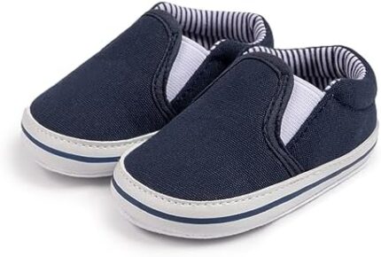 Meckior Infant Baby Girls Boys Canvas Shoes Soft Sole Toddler Slip On Newborn Crib Moccasins Casual Sneaker Austin Boy’s Flat Lazy Loafers First Walkers Skate Shoe