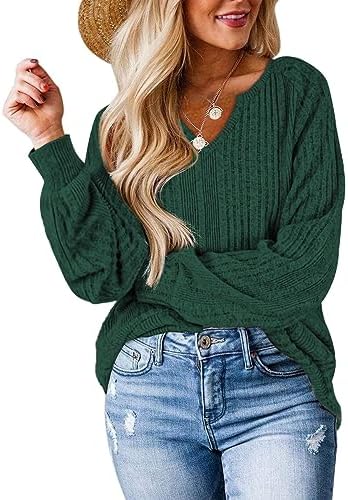 Womens Tops Fall Fashion Long Sleeve Shirts for Women Sweaters Trendy Clothes V Neck Blouses