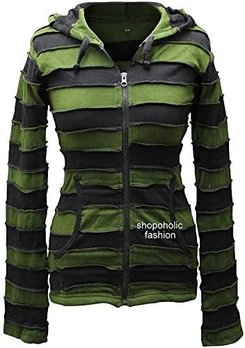 Shopoholic Fashion Women Outstitched Stripy Rib Hoodie