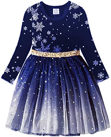 VIKITA Girls Dresses for Winter Long Sleeve Toddler Girls Clothes Party Tulle Dresses for Girls 3-12 Years